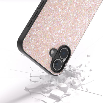 For iPhone 16 Plus Black Frame Colorful Glitter Phone Case(Pink) - iPhone 16 Plus Cases by buy2fix | Online Shopping UK | buy2fix