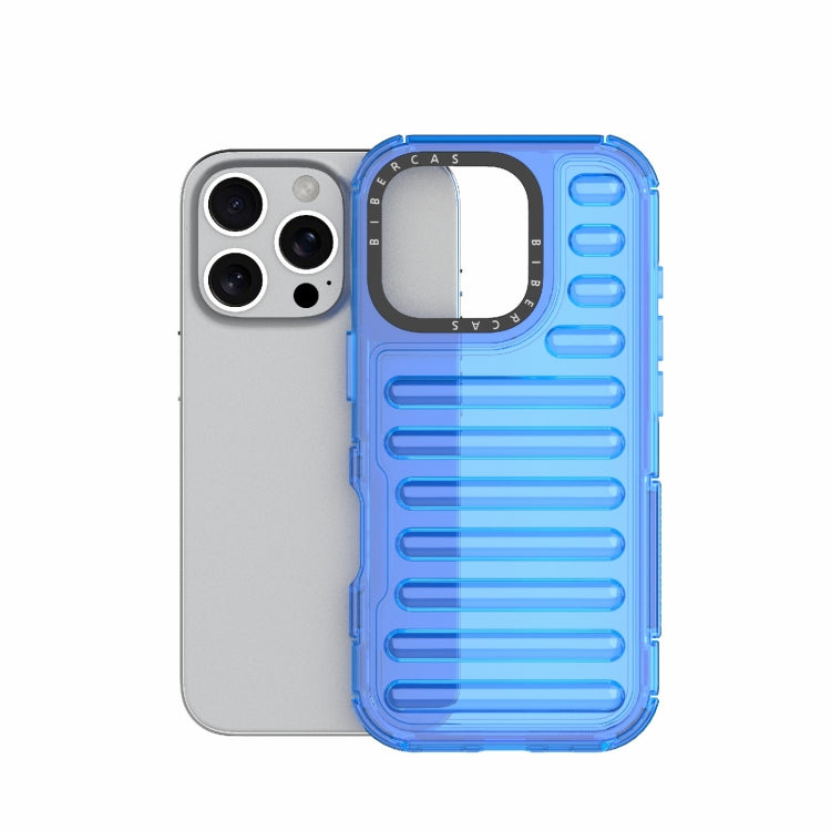 For iPhone 16 Pro High Transparency TPU Hybrid PC Airbag Phone Case(Transparent Blue) - iPhone 16 Pro Cases by buy2fix | Online Shopping UK | buy2fix