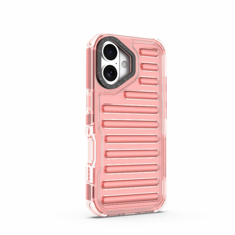 For iPhone 16 Plus High Transparency TPU Hybrid PC Airbag Phone Case(Peach Red) - iPhone 16 Plus Cases by buy2fix | Online Shopping UK | buy2fix