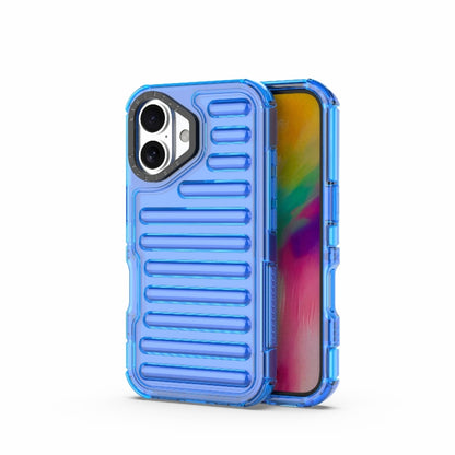 For iPhone 16 Plus High Transparency TPU Hybrid PC Airbag Phone Case(Transparent Blue) - iPhone 16 Plus Cases by buy2fix | Online Shopping UK | buy2fix