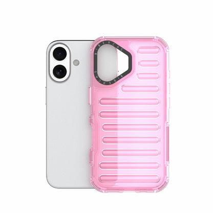 For iPhone 16 Plus High Transparency TPU Hybrid PC Airbag Phone Case(Pink) - iPhone 16 Plus Cases by buy2fix | Online Shopping UK | buy2fix