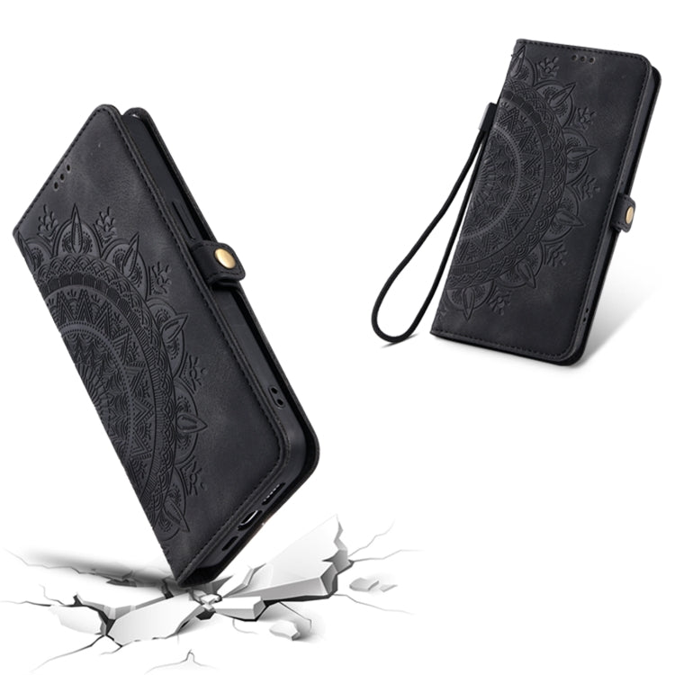 For iPhone 16 Pro Max Skin Feel Totem Embossed Leather Phone Case(Black) - iPhone 16 Pro Max Cases by buy2fix | Online Shopping UK | buy2fix