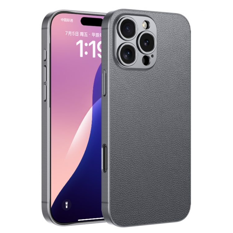 For iPhone 16 Pro Max GKK Metal Paint Skin Feel Leather Full Coverage Phone Case(Mountain Gray) - iPhone 16 Pro Max Cases by GKK | Online Shopping UK | buy2fix