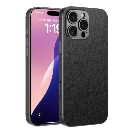 For iPhone 16 Pro GKK Metal Paint Skin Feel Leather Full Coverage Phone Case(Black) - iPhone 16 Pro Cases by GKK | Online Shopping UK | buy2fix