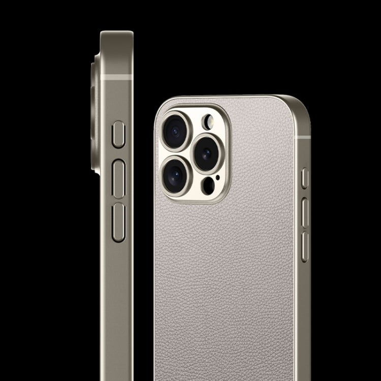 For iPhone 16 Pro GKK Metal Paint Skin Feel Leather Full Coverage Phone Case(Mountain Gray) - iPhone 16 Pro Cases by GKK | Online Shopping UK | buy2fix