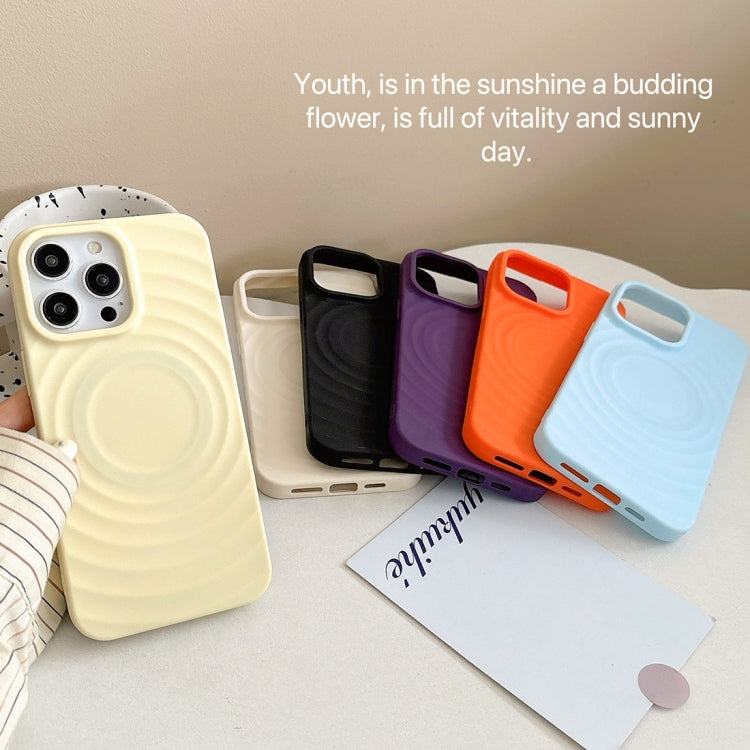 For iPhone 16 Frosted Wave Texture MagSafe Magnetic TPU Phone Case(Orange) - iPhone 16 Cases by buy2fix | Online Shopping UK | buy2fix