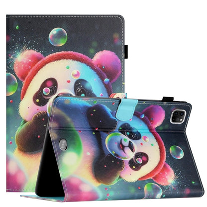 For iPad Pro 11 2024 Coloured Drawing Stitching Smart Leather Tablet Case(Panda) - iPad Pro 11 2024 Cases by buy2fix | Online Shopping UK | buy2fix