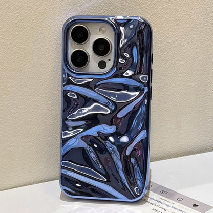 For iPhone 16 Pro Water Ripple Electroplating Paint TPU Phone Case(Dark Blue) - iPhone 16 Pro Cases by buy2fix | Online Shopping UK | buy2fix