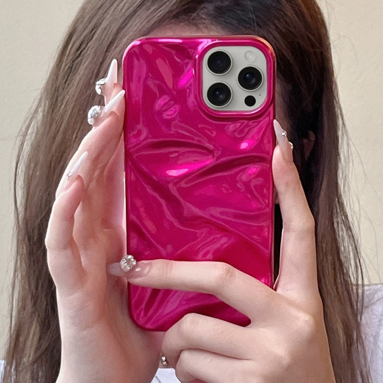 For iPhone 16 Pro Water Ripple Electroplating Paint TPU Phone Case(Rose Red) - iPhone 16 Pro Cases by buy2fix | Online Shopping UK | buy2fix