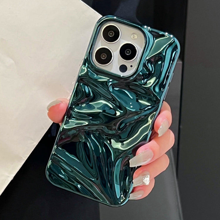 For iPhone 16 Water Ripple Electroplating Paint TPU Phone Case(Bright Green) - iPhone 16 Cases by buy2fix | Online Shopping UK | buy2fix