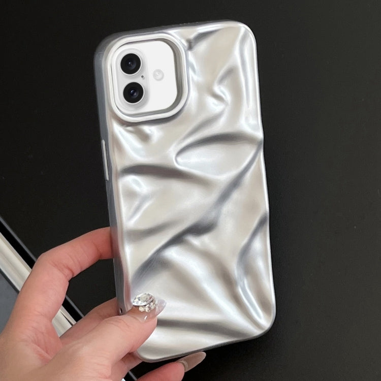 For iPhone 16 Water Ripple Electroplating Paint TPU Phone Case(Silver) - iPhone 16 Cases by buy2fix | Online Shopping UK | buy2fix