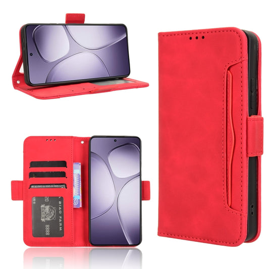 For Redmi K70 Ultra Skin Feel Calf Texture Card Slots Leather Phone Case(Red) - Xiaomi Cases by buy2fix | Online Shopping UK | buy2fix