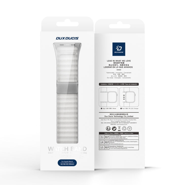 For Apple Watch Series 7 45mm DUX DUCIS YC Series Ocean Nylon Watch Band(White) - Watch Bands by DUX DUCIS | Online Shopping UK | buy2fix