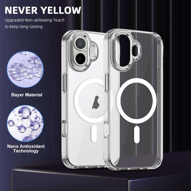 For iPhone 16 Plus Ice Color Magnetic Series Magsafe Magnetic PC Hybrid TPU Phone Case(Transparent) - iPhone 16 Plus Cases by buy2fix | Online Shopping UK | buy2fix