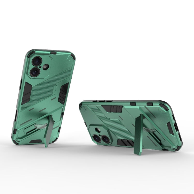 For iPhone 16 Punk Armor 2 in 1 PC + TPU Phone Case with Holder(Green) - iPhone 16 Cases by buy2fix | Online Shopping UK | buy2fix