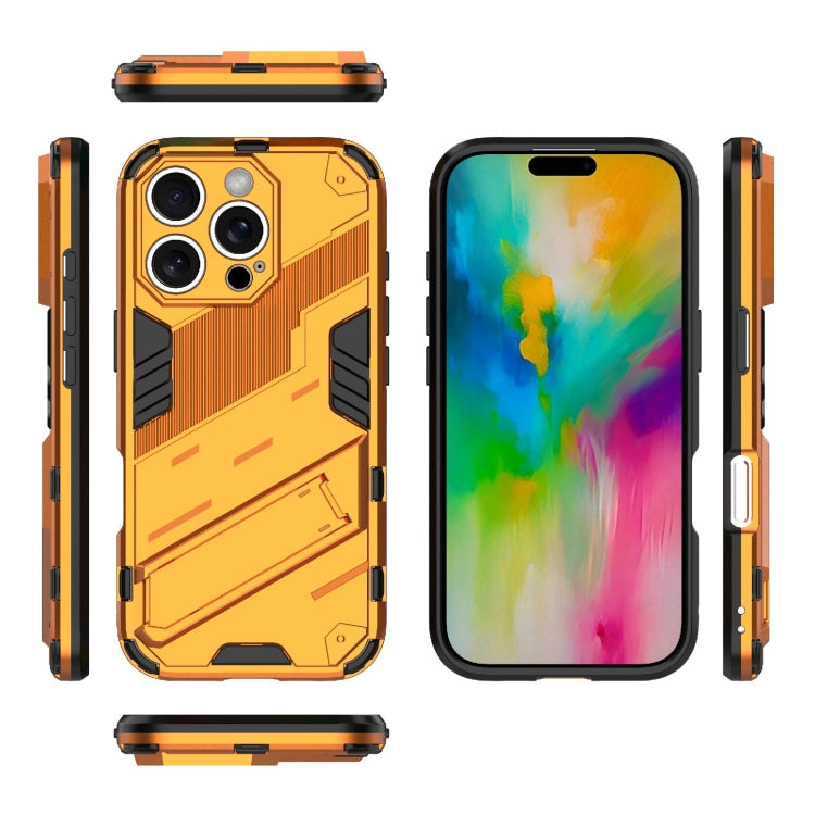 For iPhone 16 Pro Max Punk Armor 2 in 1 PC + TPU Phone Case with Holder(Orange) - iPhone 16 Pro Max Cases by buy2fix | Online Shopping UK | buy2fix