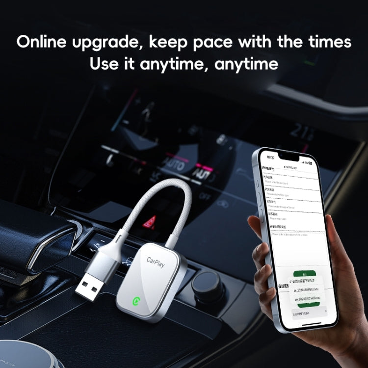 USB, USB-C / Type-C Dual Interface Wired to Wireless Car CarPlay Box Adapter for iPhone(White) - Bluetooth Adapters by buy2fix | Online Shopping UK | buy2fix