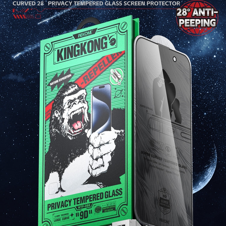 For iPhone 16 Pro WK WTP-088 Space King Kong 9D Curved 28 Degree Privacy Tempered Glass Film - iPhone 16 Pro Tempered Glass by WK | Online Shopping UK | buy2fix