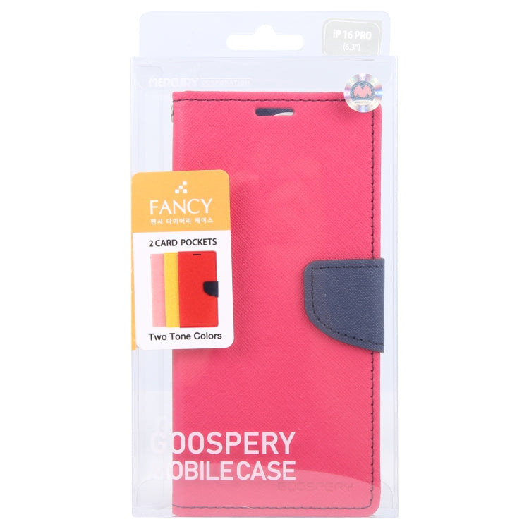 For iPhone 16 Pro Max GOOSPERY FANCY DIARY Cross Texture Leather Phone Case(Rose Red) - iPhone 16 Pro Max Cases by GOOSPERY | Online Shopping UK | buy2fix