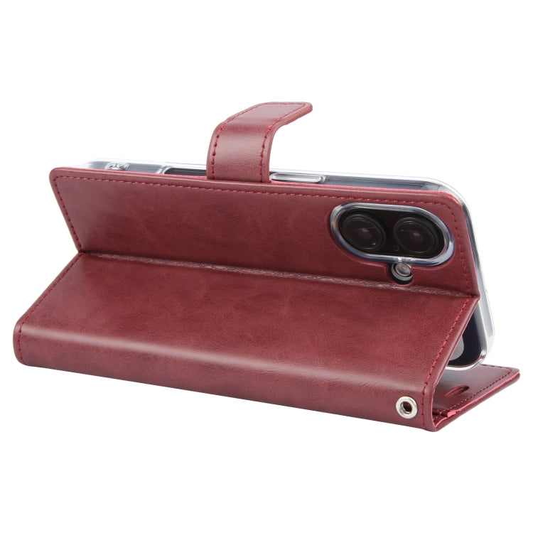 For iPhone 16 GOOSPERY BLUE MOON Crazy Horse Texture Leather Phone Case(Wine Red) - iPhone 16 Cases by GOOSPERY | Online Shopping UK | buy2fix