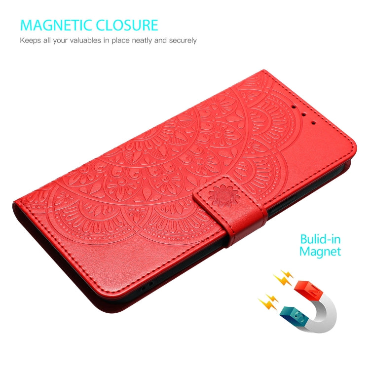 For Google Pixel 9 / 9 Pro Flower Embossed Leather Phone Case(Red) - Google Cases by buy2fix | Online Shopping UK | buy2fix