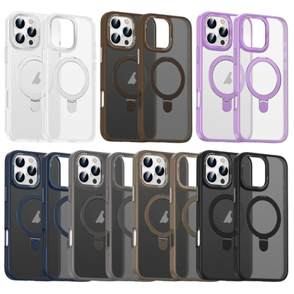 For iPhone 16 Plus Skin Feel MagSafe Magnetic Holder Phone Case(Transparent) - iPhone 16 Plus Cases by buy2fix | Online Shopping UK | buy2fix