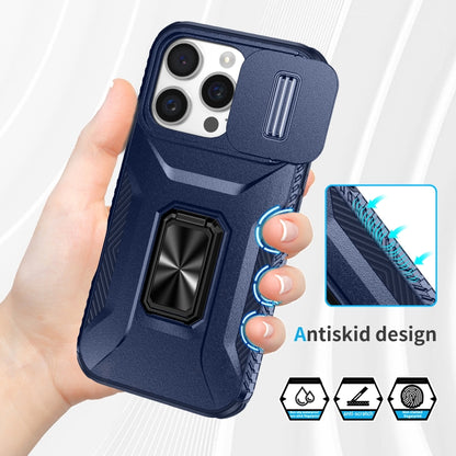 For iPhone 16 Pro Max Sliding Camshield Holder Phone Case(Blue) - iPhone 16 Pro Max Cases by buy2fix | Online Shopping UK | buy2fix