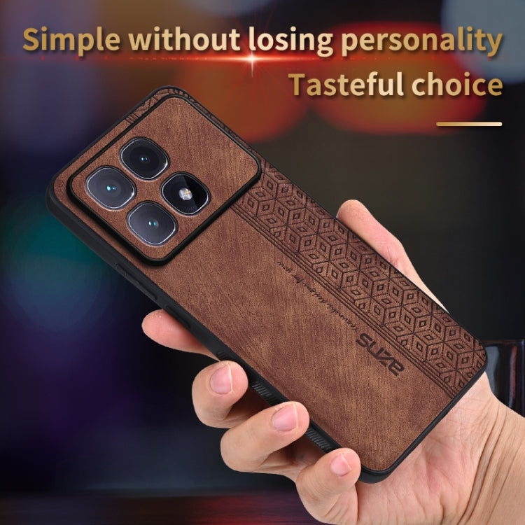 For Redmi K70 Ultra AZNS 3D Embossed Skin Feel Phone Case(Brown) - Xiaomi Cases by AZNS | Online Shopping UK | buy2fix