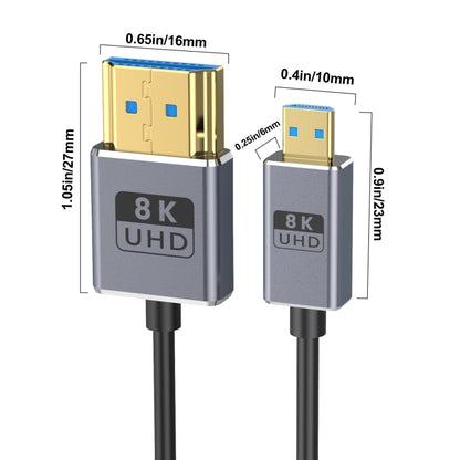 1.2m Coaxial Micro HDMI to HDMI 8K UHD 48Gbps Video Connection Cable, Style:Straight Head - Cable by buy2fix | Online Shopping UK | buy2fix