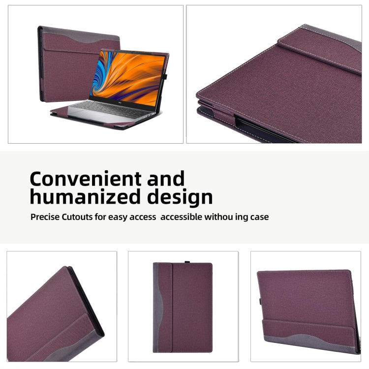 For Dell Latitude 7455 14 inch Leather Laptop Shockproof Protective Case(Wine Red) - Screen & Keyboard Cover by buy2fix | Online Shopping UK | buy2fix