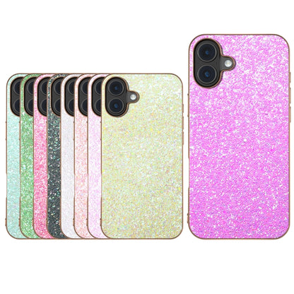 For iPhone 16 Electroplating Frame Colorful Glitter Phone Case(Glitter Pink) - iPhone 16 Cases by buy2fix | Online Shopping UK | buy2fix