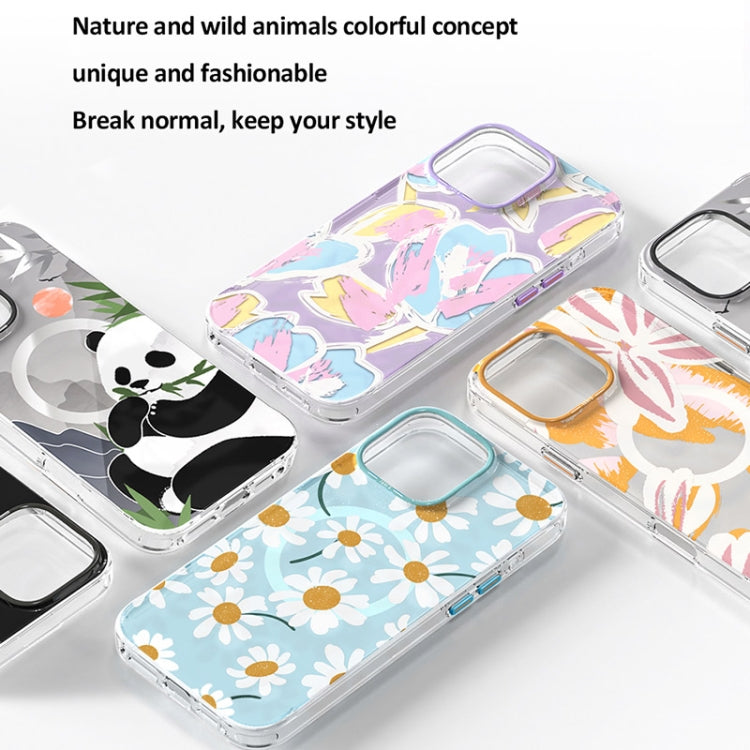 For iPhone 16 TGVIS Grace Series MagSafe Magnetic Phone Case(Mirror Flower) - iPhone 16 Cases by TGVIS | Online Shopping UK | buy2fix