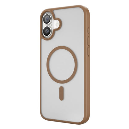 For iPhone 16 Plus TGVIS GRACE Series MagSafe Frosted Translucent Phone Case(Brown) - iPhone 16 Plus Cases by TGVIS | Online Shopping UK | buy2fix