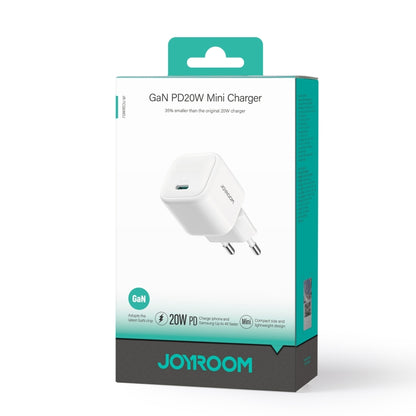 JOYROOM JR-TCG08 GaN PD20W USB-C / Type-C Port Mini Charger, Plug:EU Plug(White) - USB Charger by JOYROOM | Online Shopping UK | buy2fix