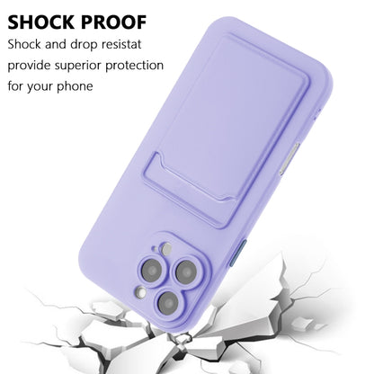 For iPhone 16 Pro Skin Feel Card Contrast Color Button TPU Phone Case(Purple) - iPhone 16 Pro Cases by buy2fix | Online Shopping UK | buy2fix