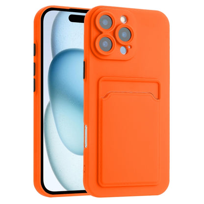 For iPhone 16 Pro Skin Feel Card Contrast Color Button TPU Phone Case(Orange) - iPhone 16 Pro Cases by buy2fix | Online Shopping UK | buy2fix