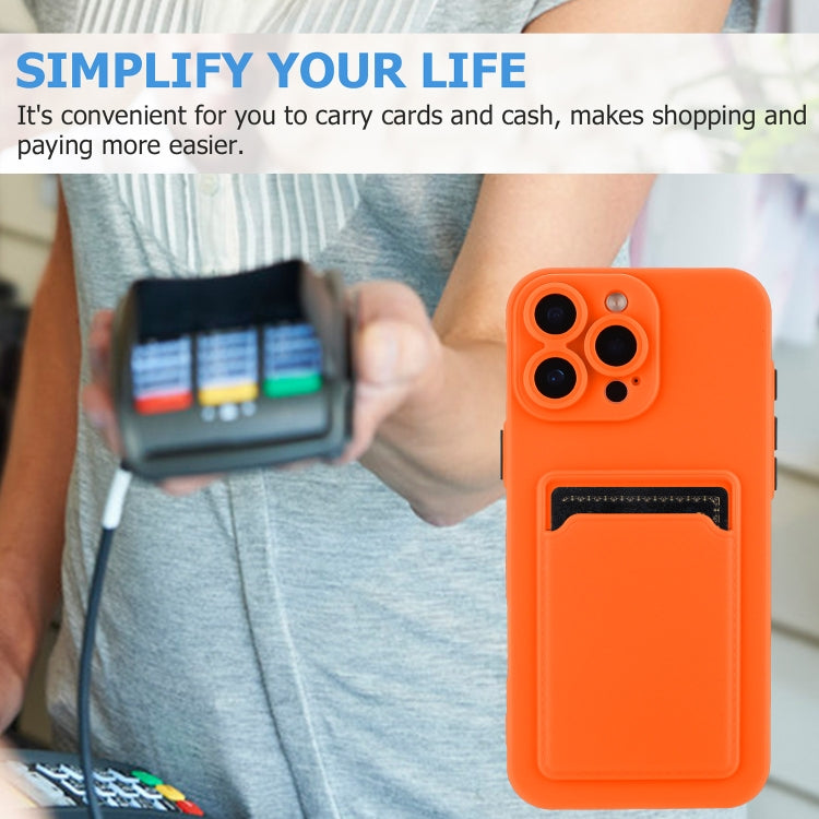 For iPhone 16 Pro Skin Feel Card Contrast Color Button TPU Phone Case(Orange) - iPhone 16 Pro Cases by buy2fix | Online Shopping UK | buy2fix