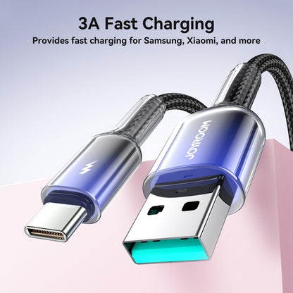 JOYROOM S-A42 Crystal Clear Series Fast Charging Data Cable, USB to Type-C Cable, Length: 1.2m(Black) - USB-C & Type-C Cable by JOYROOM | Online Shopping UK | buy2fix