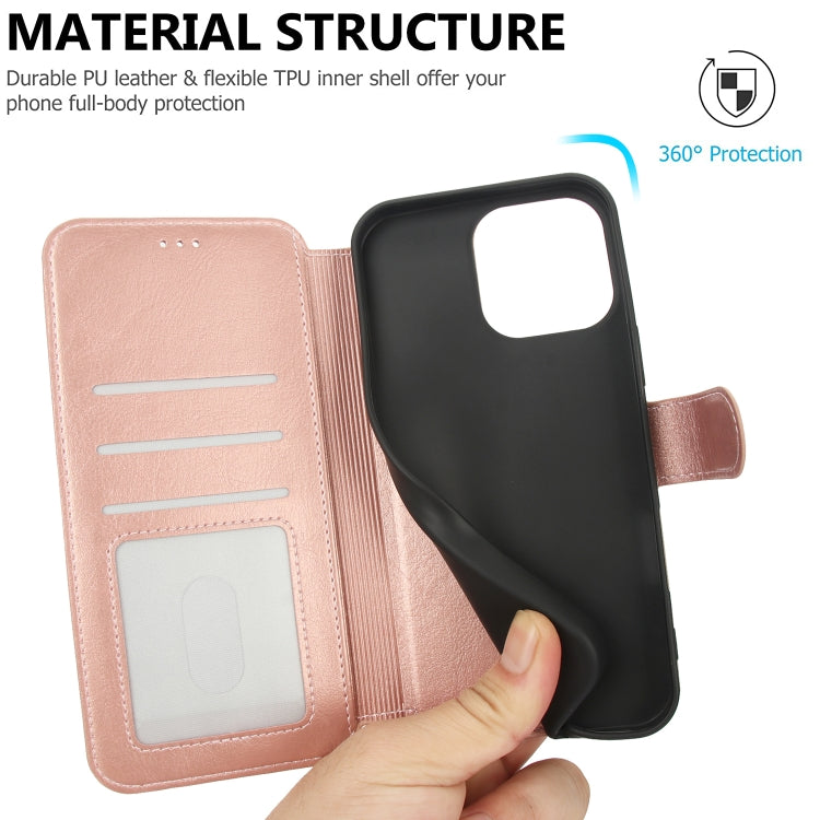 For iPhone 16 Pro Shockproof PU + TPU Leather Phone Case(Rose Gold) - iPhone 16 Pro Cases by buy2fix | Online Shopping UK | buy2fix