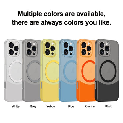 For iPhone 16 Plus Dual Color Stitching MagSafe Magnetic PC Phone Case(White) - iPhone 16 Plus Cases by buy2fix | Online Shopping UK | buy2fix