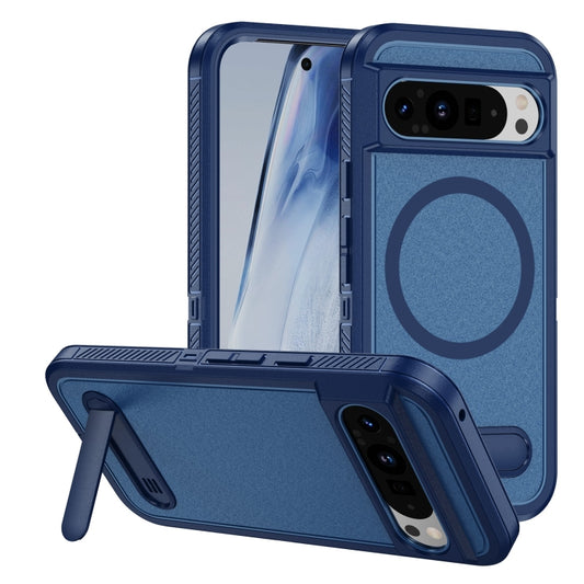 For Google Pixel 9 Pro Guard MagSafe Holder Matte PC Hybrid TPU Phone Case(Royal Blue) - Google Cases by buy2fix | Online Shopping UK | buy2fix