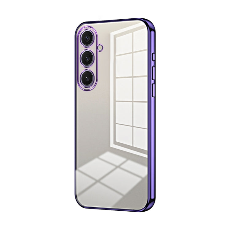 For Samsung Galaxy S25+ 5G Transparent Plating Fine Hole Phone Case(Purple) - Galaxy S25+ 5G Cases by buy2fix | Online Shopping UK | buy2fix