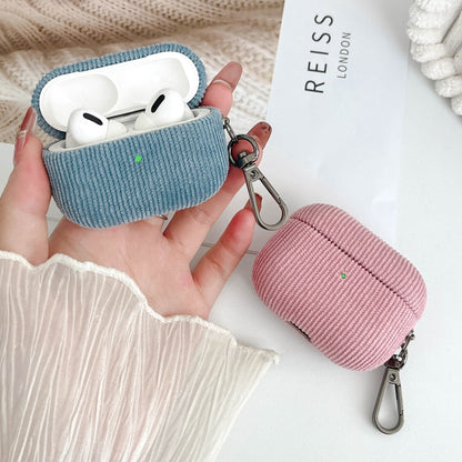 For AirPods 3 Corduroy Cloth Pattern Earphone Protective Case(Beige) - For AirPods 3 by buy2fix | Online Shopping UK | buy2fix