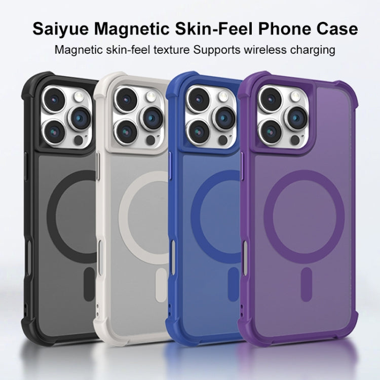 For iPhone 16 Skin Feel MagSafe Phone Case(Black) - iPhone 16 Cases by buy2fix | Online Shopping UK | buy2fix