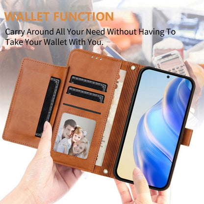 For Motorola Moto G Stylus 5G 2024 Multi-Card Slots Zipper Wallet Leather Phone Case(Brown) - Motorola Cases by buy2fix | Online Shopping UK | buy2fix