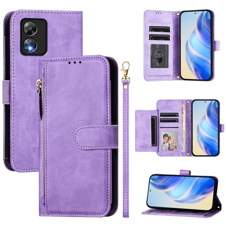 For Boost Mobile Celero 5G+ 2024 / Celero 3+ Multi-Card Slots Zipper Wallet Leather Phone Case(Purple) - More Brand by buy2fix | Online Shopping UK | buy2fix