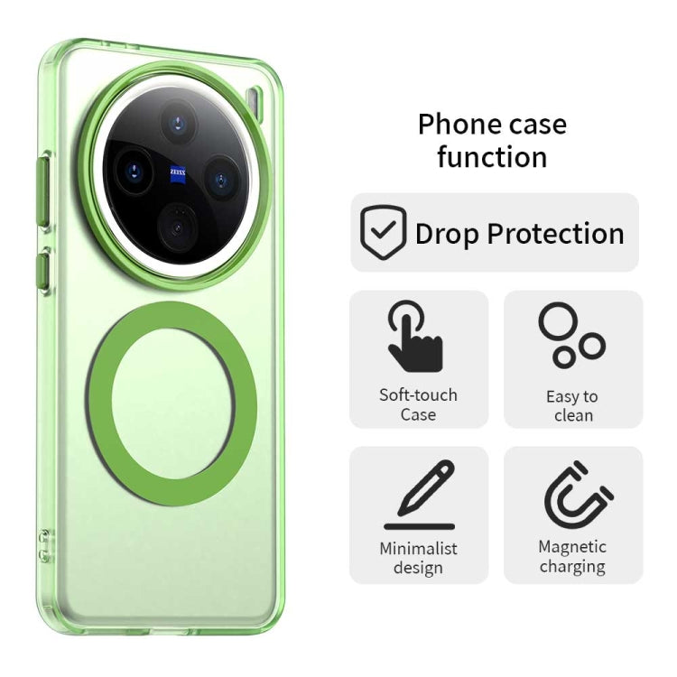 For vivo X200 Pro Candy Magsafe PC Hybrid TPU Phone Case(Green) - X200 Pro Cases by buy2fix | Online Shopping UK | buy2fix