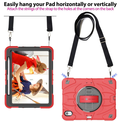 For iPad Air 11 2024 / 10.9 2022 Bat Hand Grip Turntable Stand Tablet Case(Red Black) - iPad Air 11 2024 Cases by buy2fix | Online Shopping UK | buy2fix