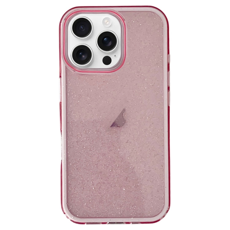 For iPhone 16 Pro Max IMD 3 in 1 Glitter TPU Hybrid PC Phone Case(Pink) - iPhone 16 Pro Max Cases by buy2fix | Online Shopping UK | buy2fix