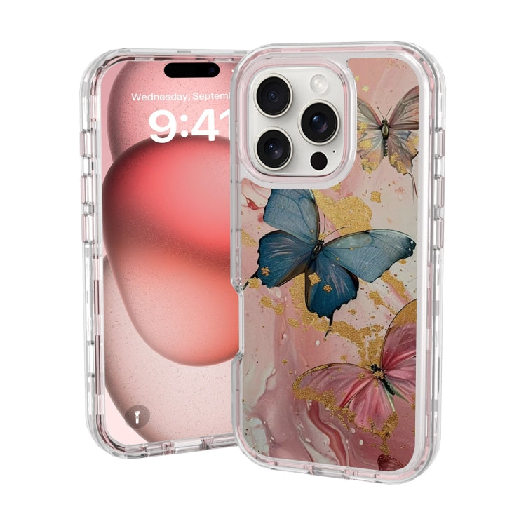 For iPhone 16 Pro Max Small Fresh Sticker PC + TPU Shockproof Phone Case(Butterfly) - iPhone 16 Pro Max Cases by buy2fix | Online Shopping UK | buy2fix